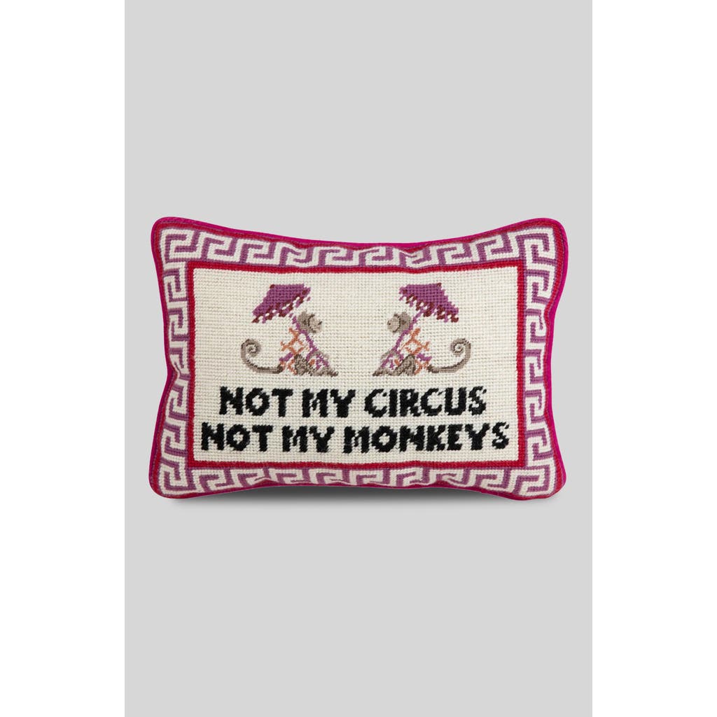 Furbish Not My Circus Needlepoint Pillow In Multi