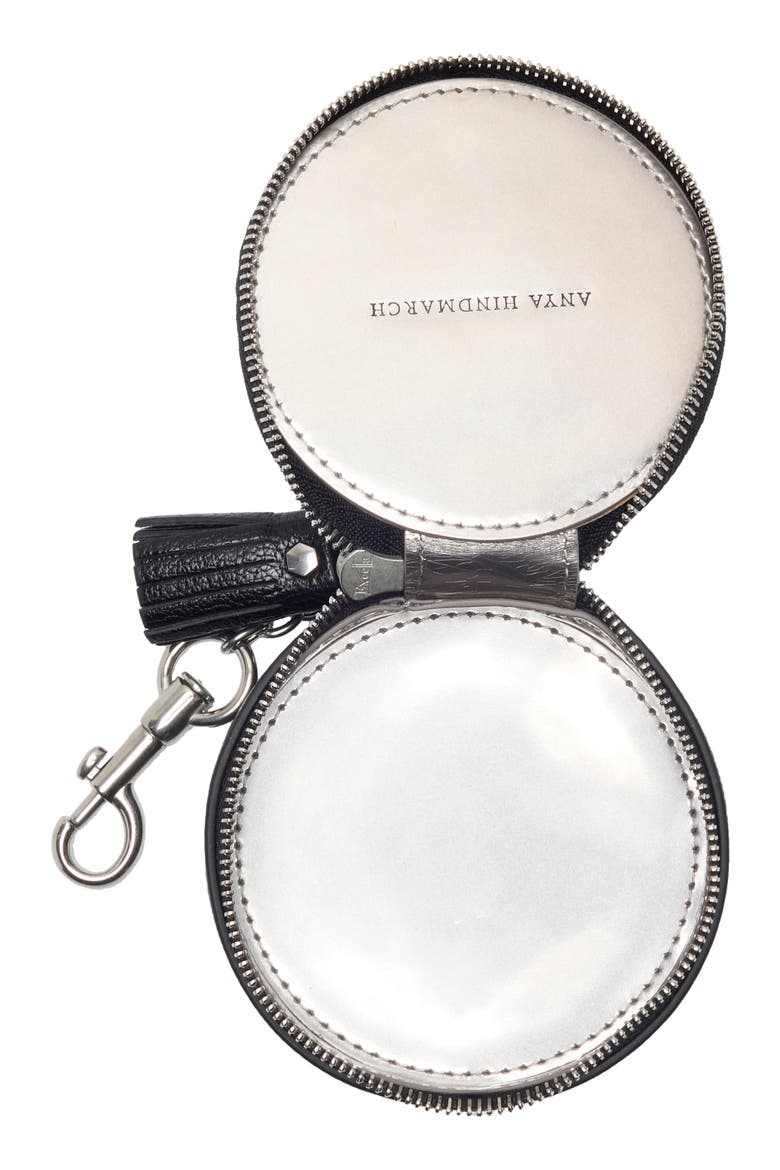 Anya Brands Kiwi Leather Coin Purse, Alternate, color, BLACK