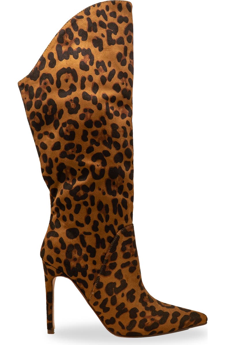 CHASE AND CHLOE Adonis Asymmetric Stiletto Boot, Alternate, color, Leopard