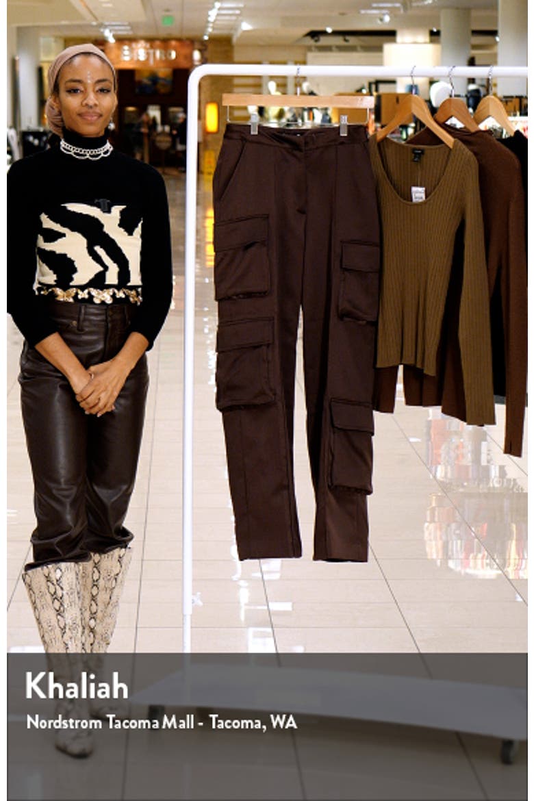 Daria Seamed Satin Cargo Trousers video