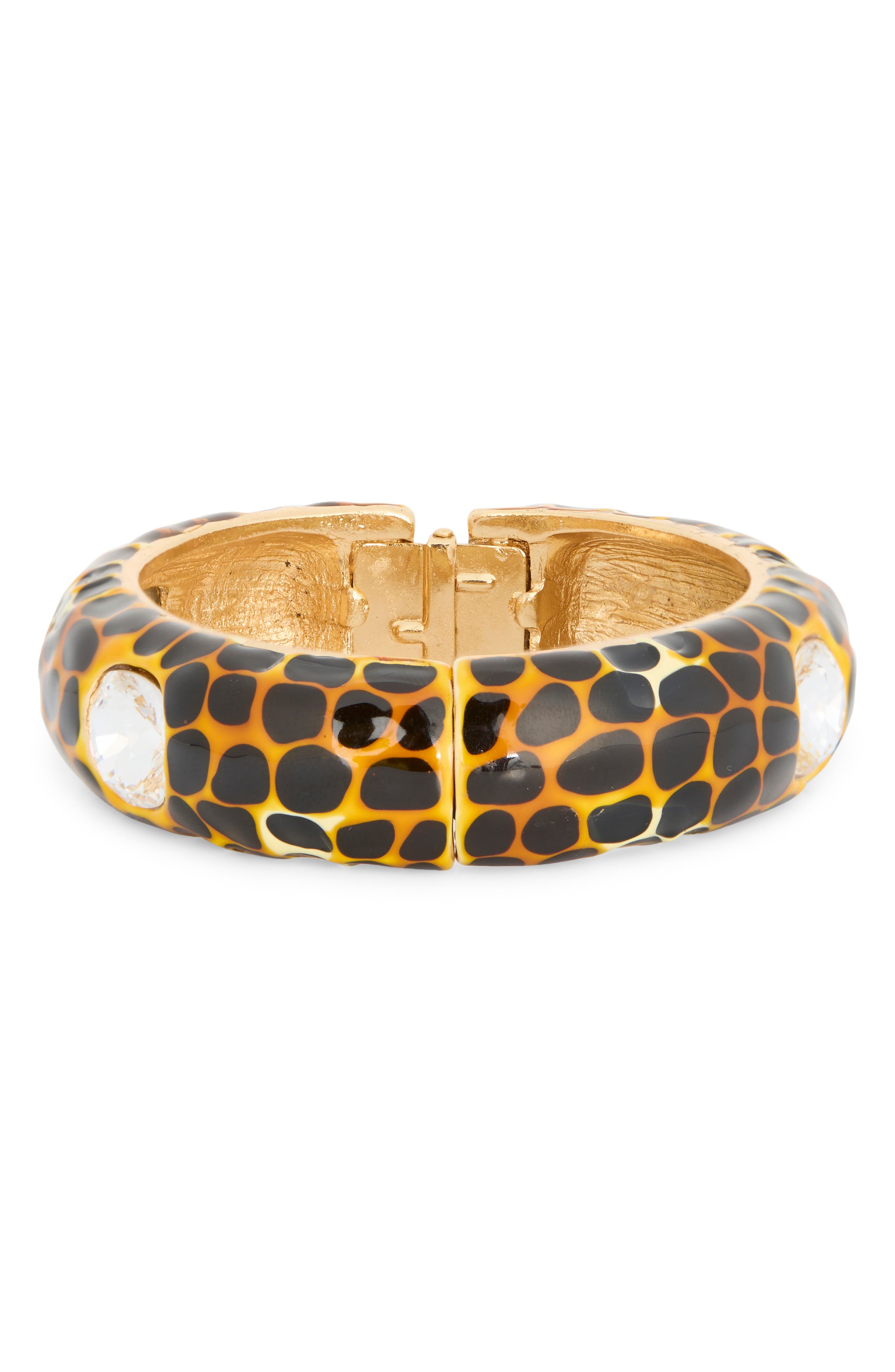 Kenneth Jay Lane Animal Spot Hinged Bangle Bracelet