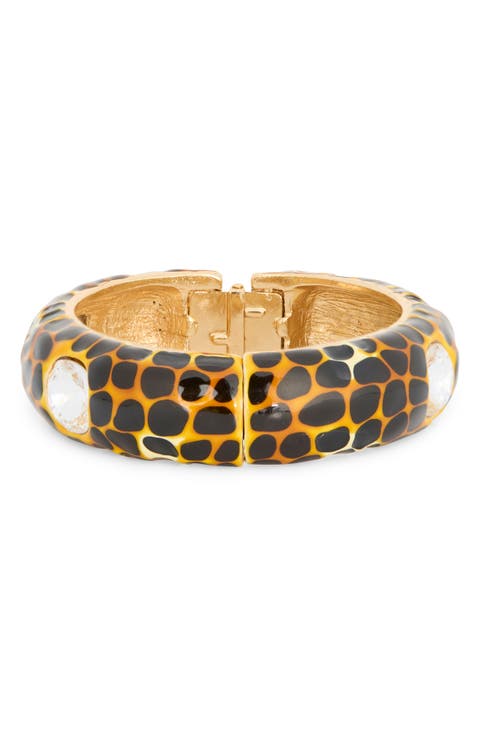 Animal Spot Hinged Bangle Bracelet