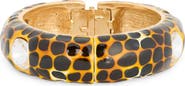 Kenneth Jay Lane Animal Spot Hinged Bangle Bracelet