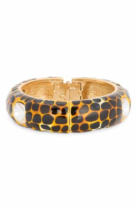 Kenneth Jay Lane Animal Spot Hinged Bangle Bracelet