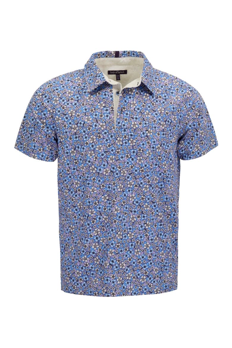 Floral Field Mens Knit Polo, Alternate, color, FLORAL FIELD BLUE