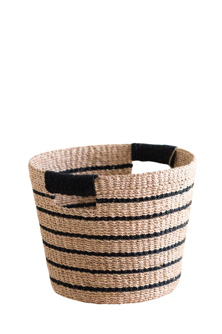 Tapered Basket with Cutout Handles, Main, color, Black
