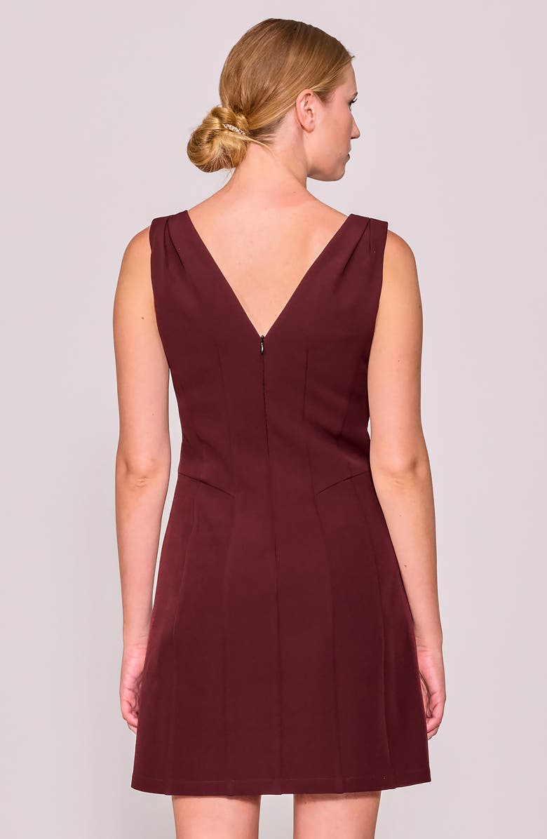 MELLODAY Tuck Shoulder Fit & Flare Dress, Alternate, color, Burgundy