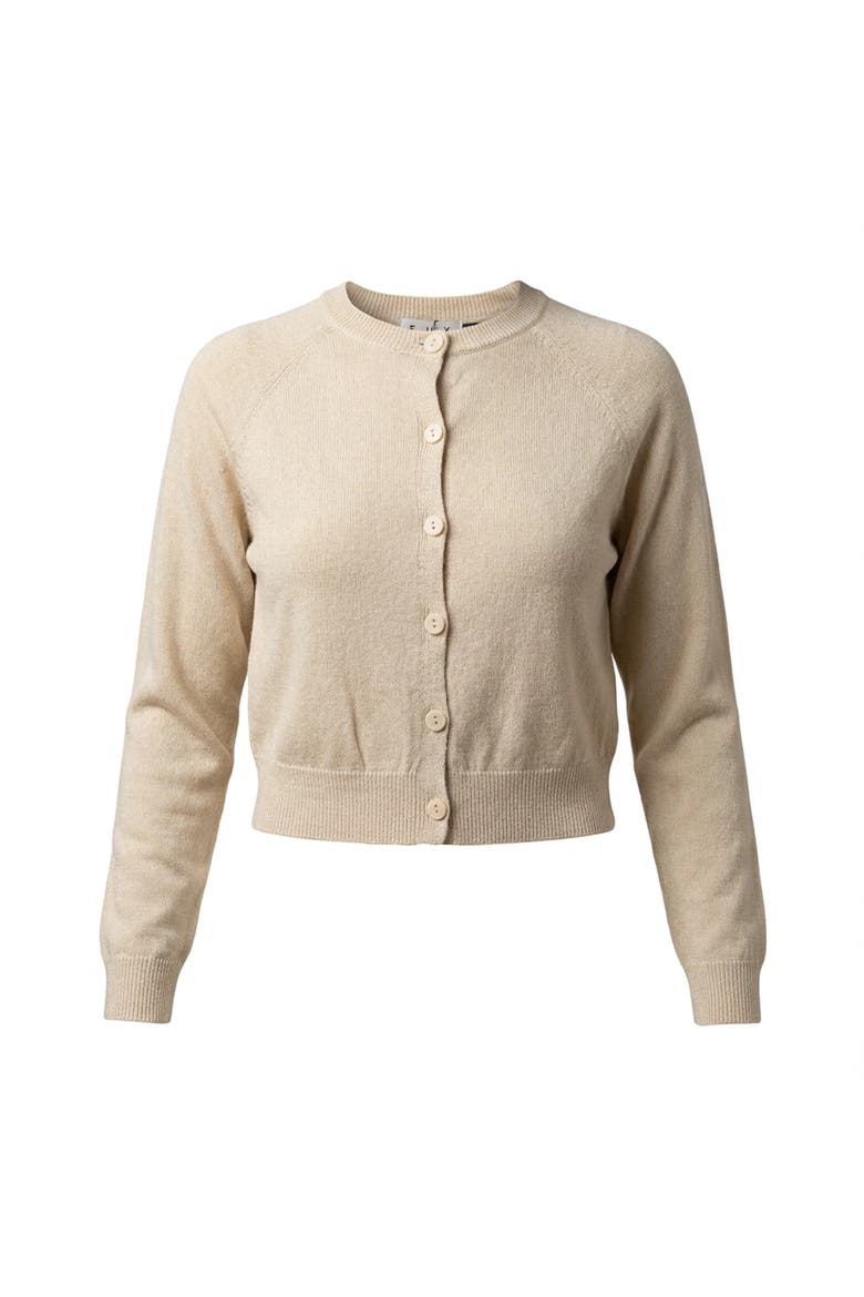 Cropped Shimmer Knit Cardigan - Ladies, Main, color, Gold