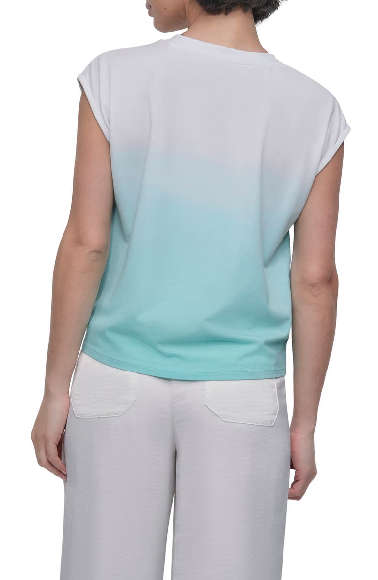 DKNY Dip Dye Tie Front T-Shirt, Alternate, color, 