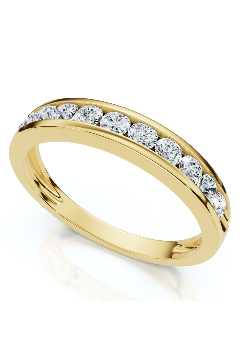 1/2Ct Diamond Wedding Ring Channel Set 14k Gold or Platinum Lab Grown EF/VS, Main, color, 14k Yellow Gold
