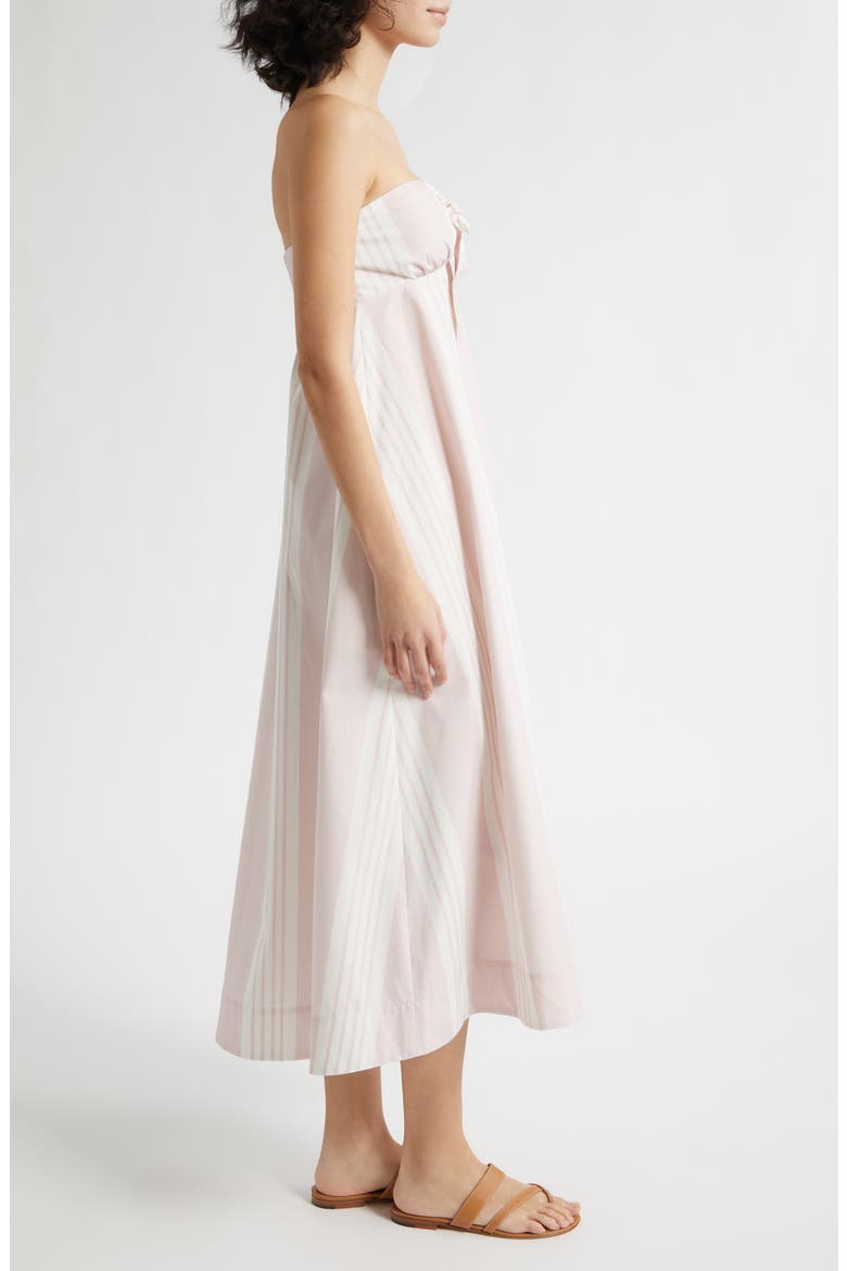 Rosie Stripe Cotton Strapless Dress, Alternate, color, PINK STRIPE