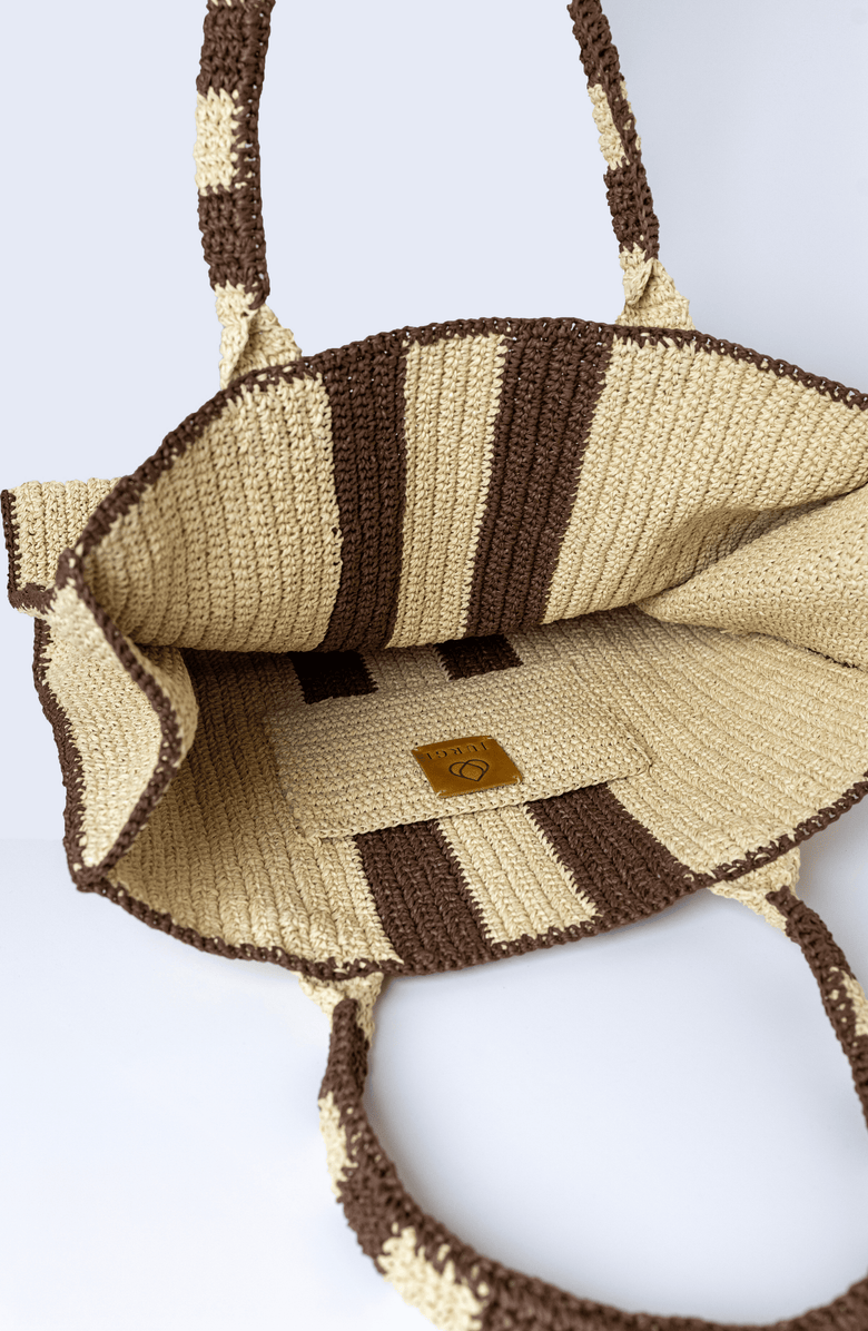 JURGI Riviera Stripe Bag, Alternate, color, Brown Stripe