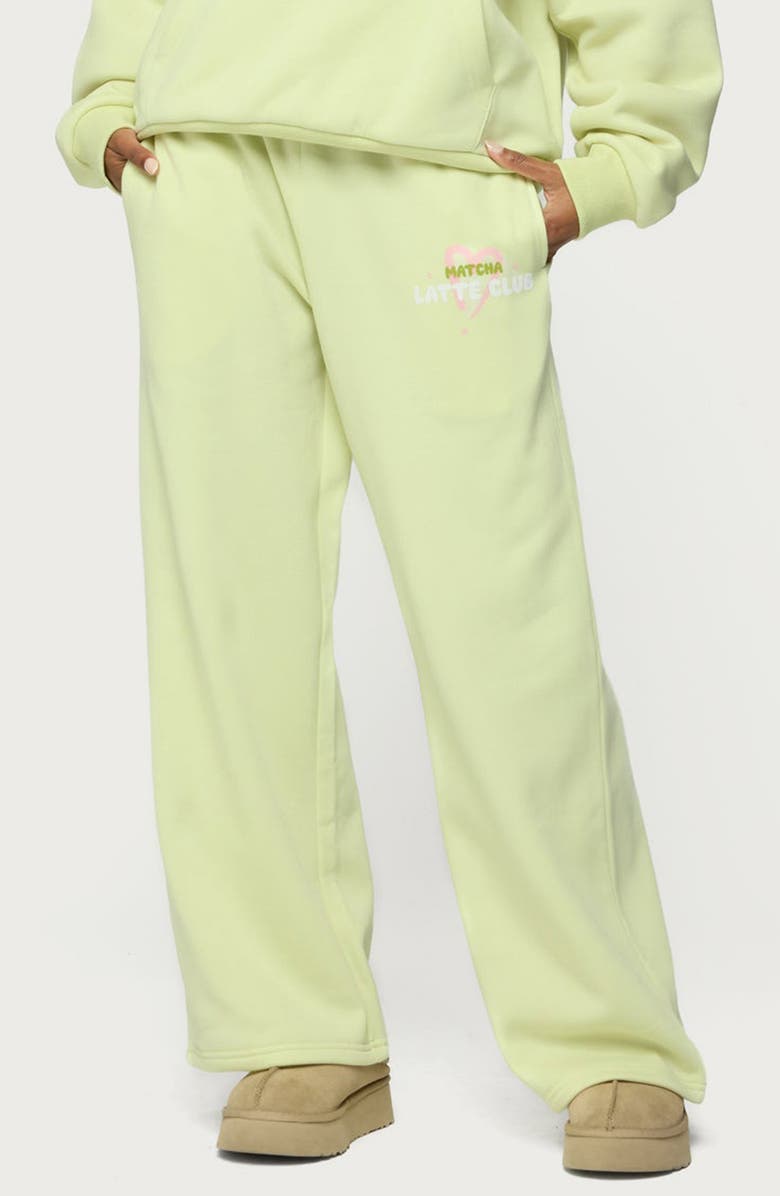 EDIKTED Match Lover Straight Lrg Sweatpants, Main, color, Green