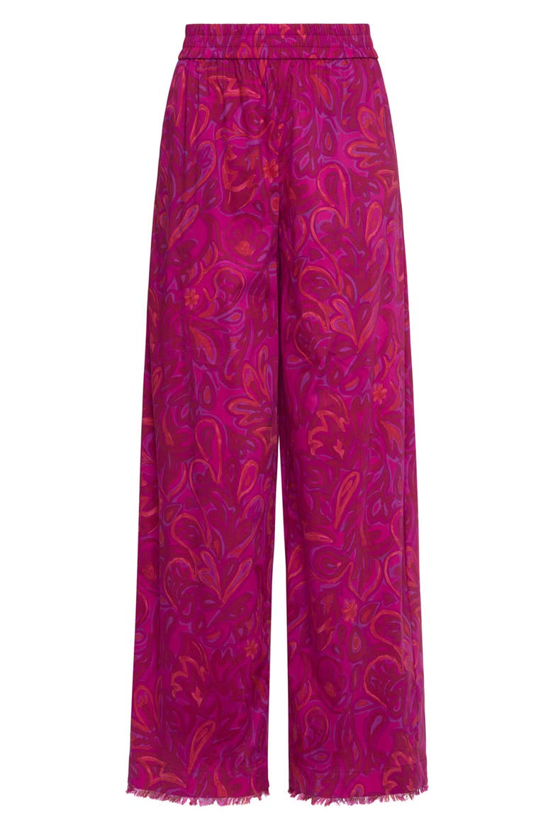 Ibbie Paisley Bloom Cotton Blend Pants, Alternate, color, PURPLE GARNET MULTI