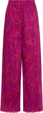 Cinq à Sept Ibbie Paisley Bloom Cotton Blend Pants
