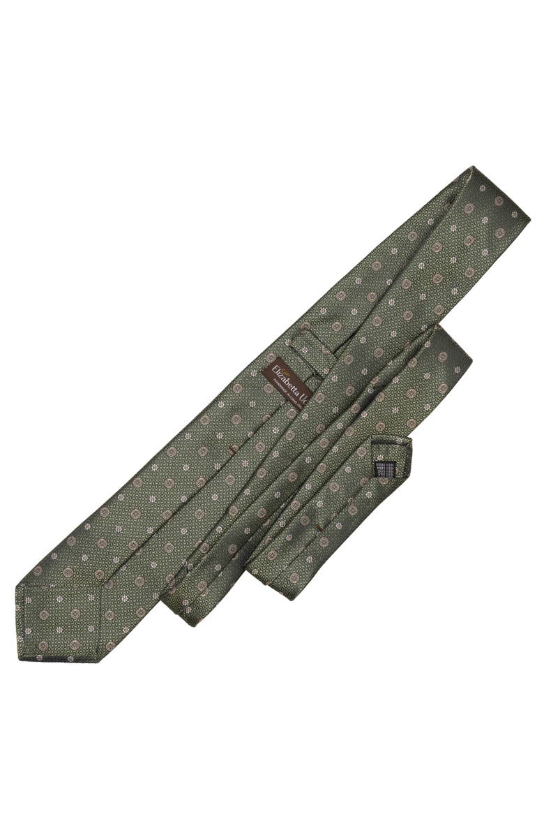 Elizabetta Benelli - Silk Jacquard Tie for Men, Alternate, color, Sage Green