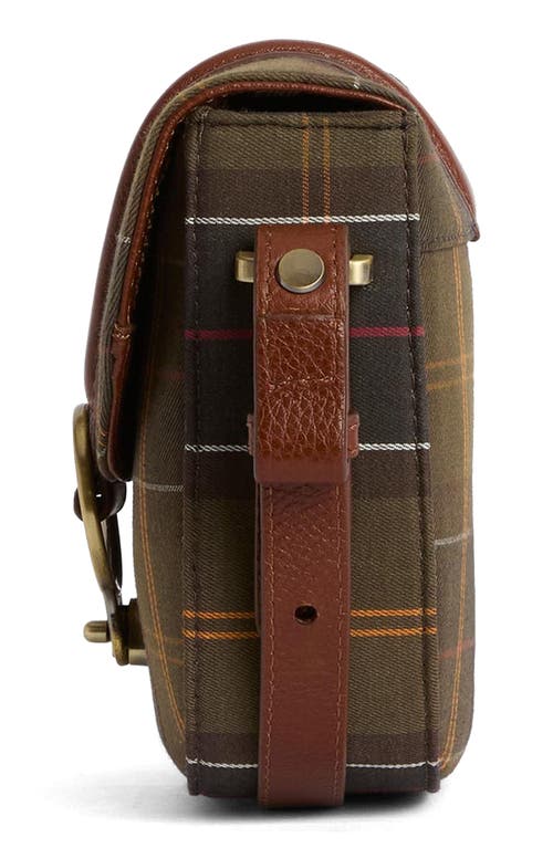 Barbour Tartan-pattern Buckled Satchel Bag In Green