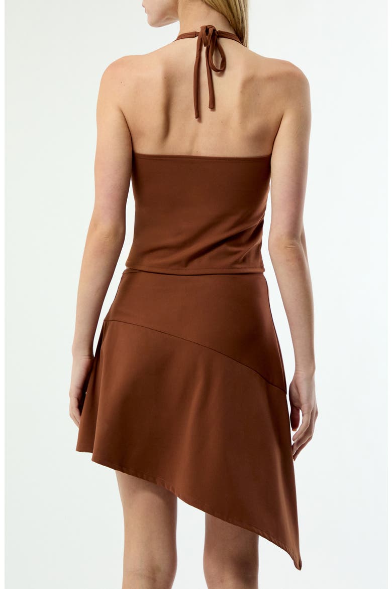 Camilla Knit Halter Neck Top, Alternate, color, BROWN