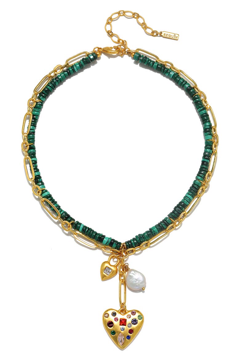 Lucie Charm Necklace, Main, color, GREEN