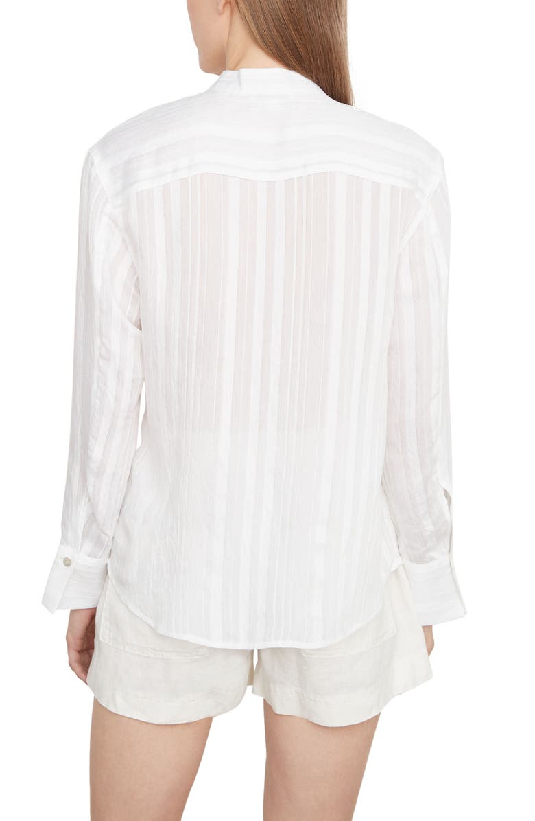 Vince Drapey Stripe Band Collar Button-Up Shirt, Alternate, color,