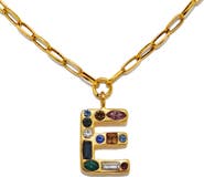 Sequin Emilie Crystal Initial Pendant Necklace