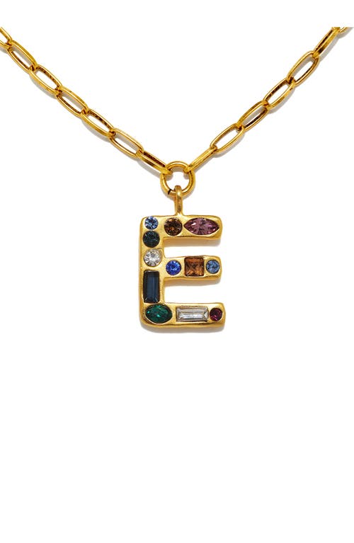 Sequin Emilie Crystal Initial Pendant Necklace In Gold