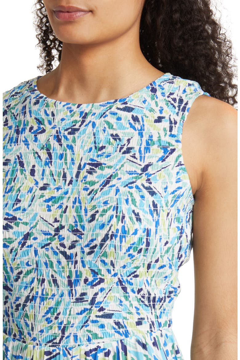 Print Sleeveless Midi Dress, Alternate, color, BEACH STONES