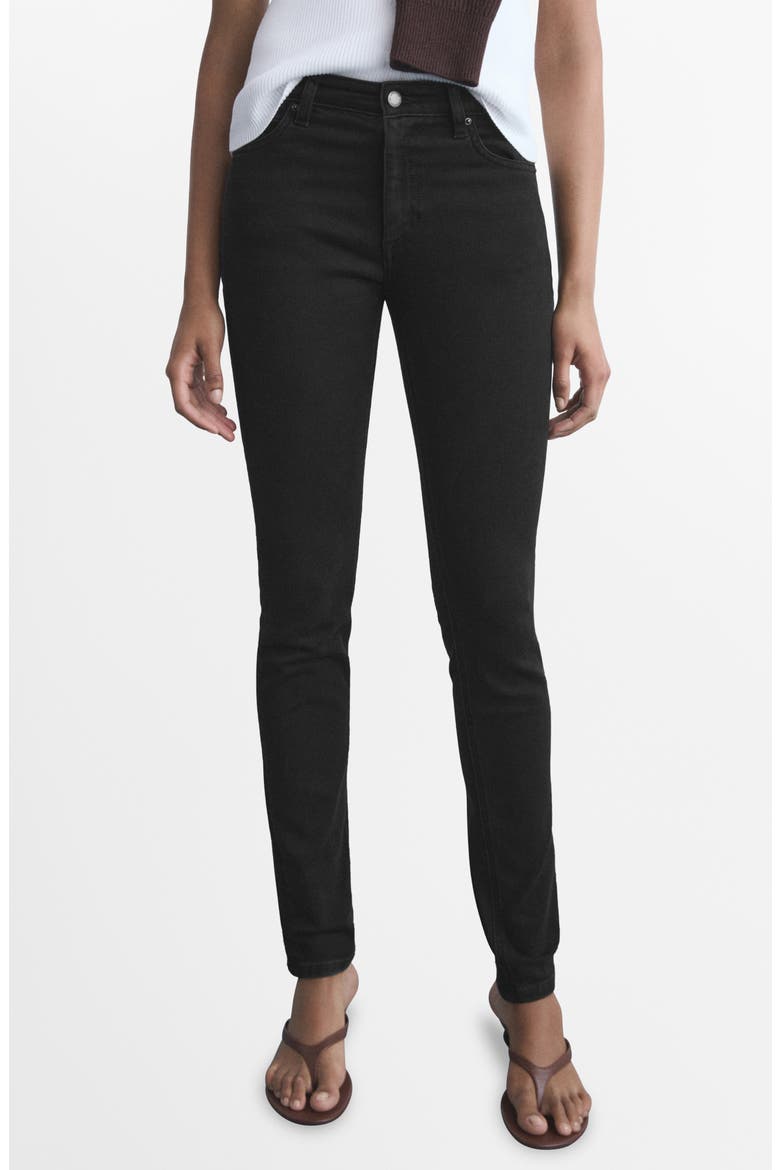 Mid Rise Skinny Jeans, Main, color, BLACK DENIM