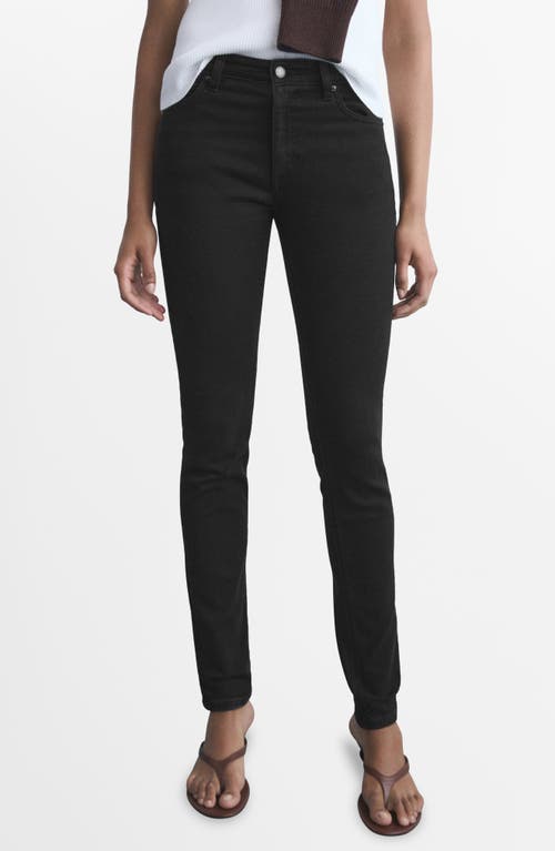 Mango Mid Rise Skinny Jeans In Black