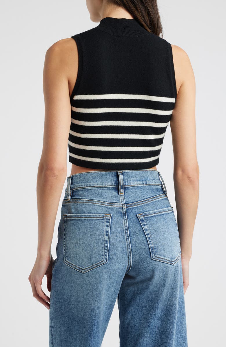 FRAME Cashmere Sleeveless Crop Sweater, Alternate, color, Black Multi