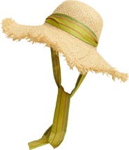 Lost Pattern FRIDA x LOST PATTERN "Frida's Garden" Straw Hat with Ribbon Tie