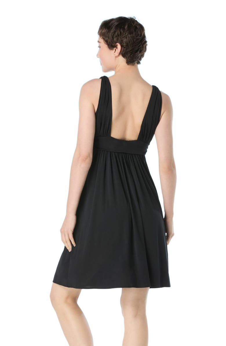 Carmen Marc Valvo Draped Dress Cover Up, Alternate, color, Black