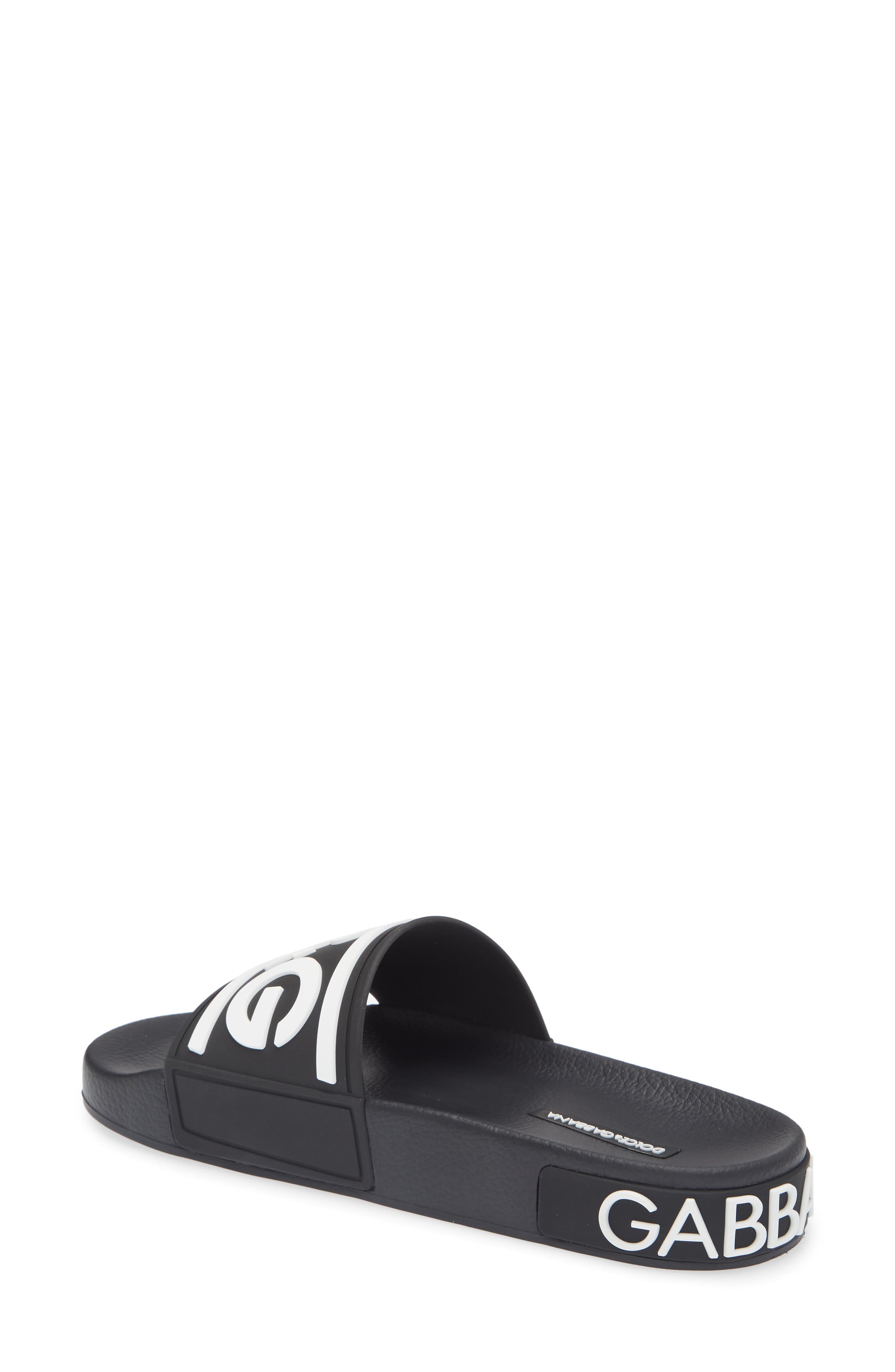 Dolce&Gabbana Logo Slide Sandal, Alternate, color, 
