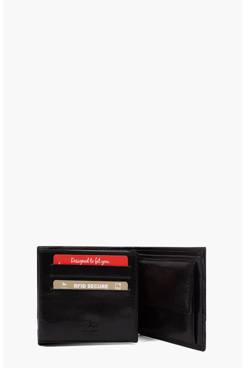 Di Cavallo Trifold Leather Wallet 507, Alternate, color, Black