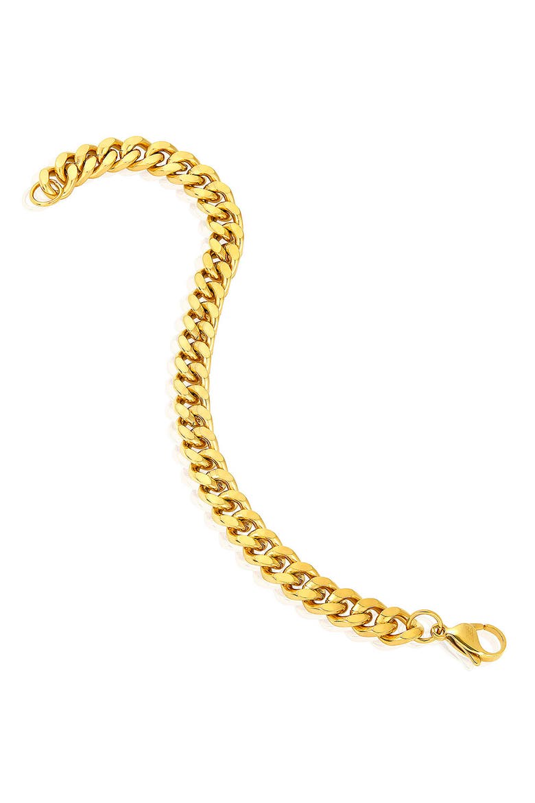 Mens' 8.5mm Curb Chain Link Bracelet, Alternate, color, GOLD