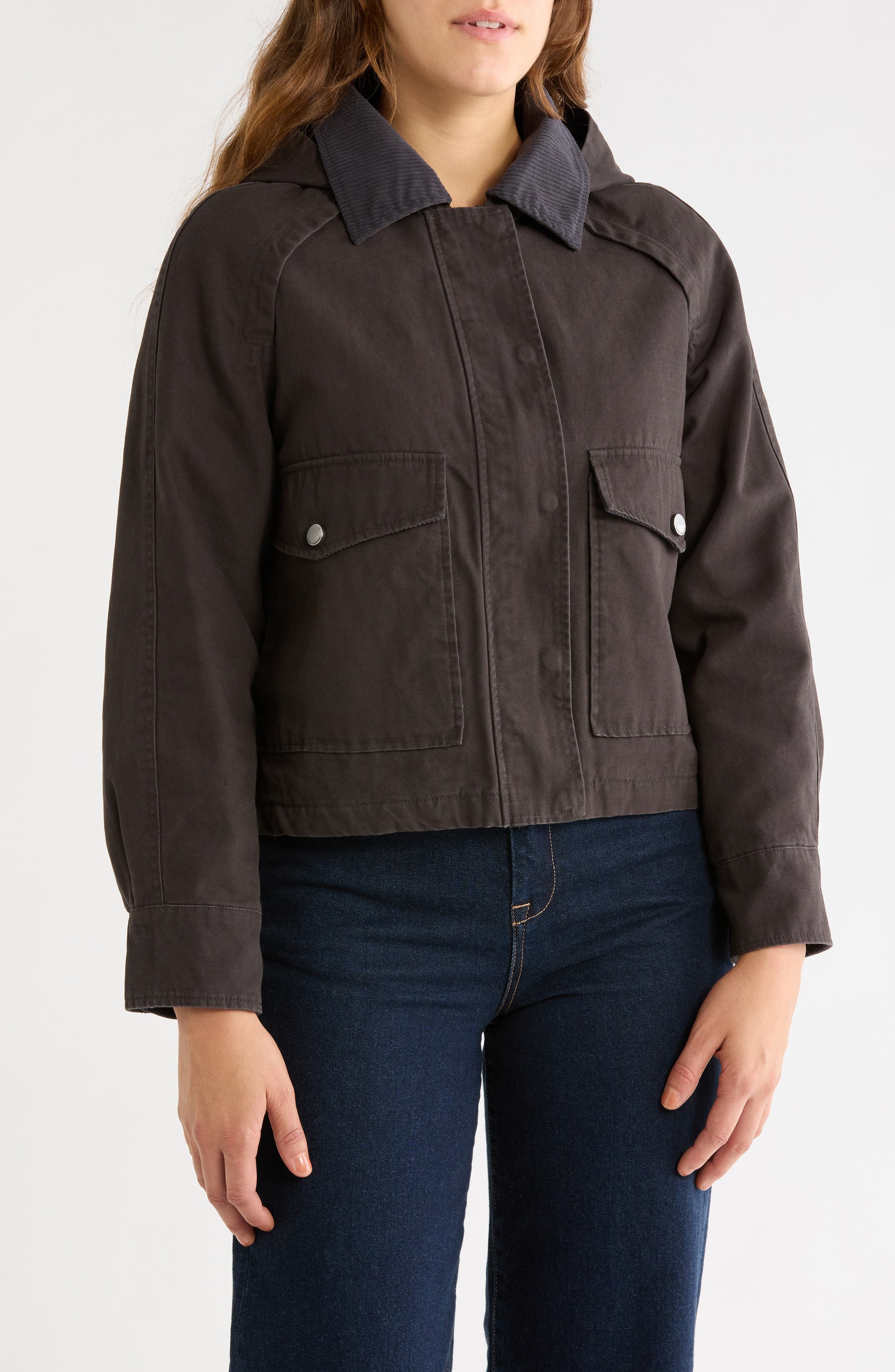 Hooded Cropped Barn Jacket