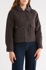 Lucky Brand Hooded Cropped Barn Jacket