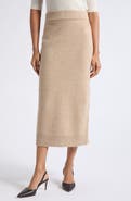 ST. JOHN Wool Moulin Knit Midi Skirt