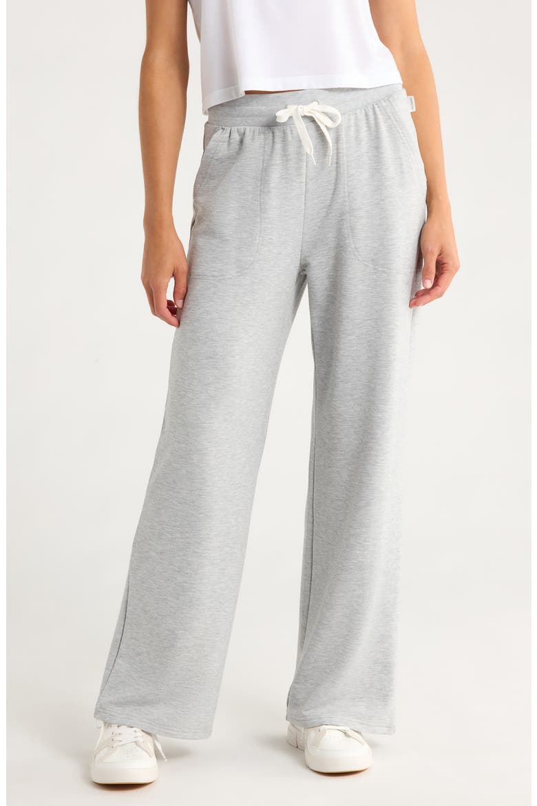 Lightweight Fleece Wide Leg Pants, Main, color, LIGHT HEATHER GREY