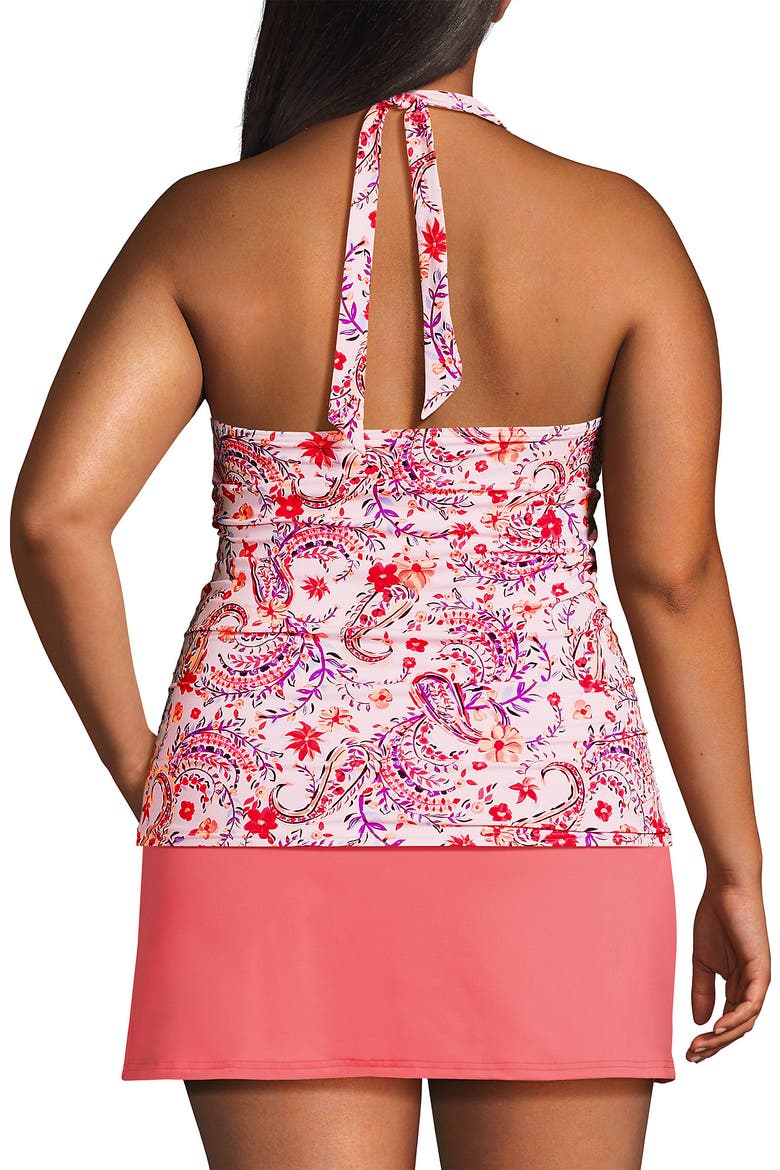 Chlorine Resistant Square Neck Halter Tankini Swimsuit Top, Alternate, color, Wood Lily Multi Floral Paisley