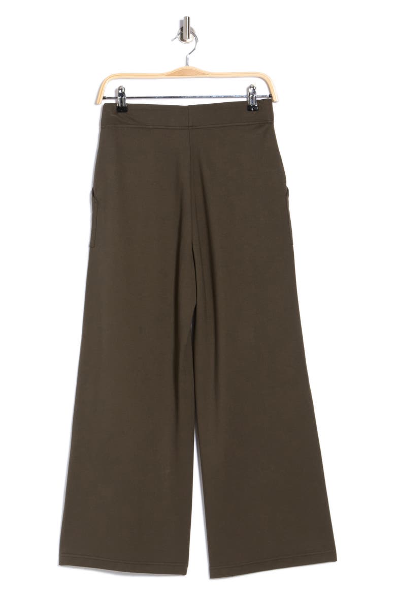 Ponte Crop Wide Leg Pull-On Pants, Alternate, color, LODEN-LODEN
