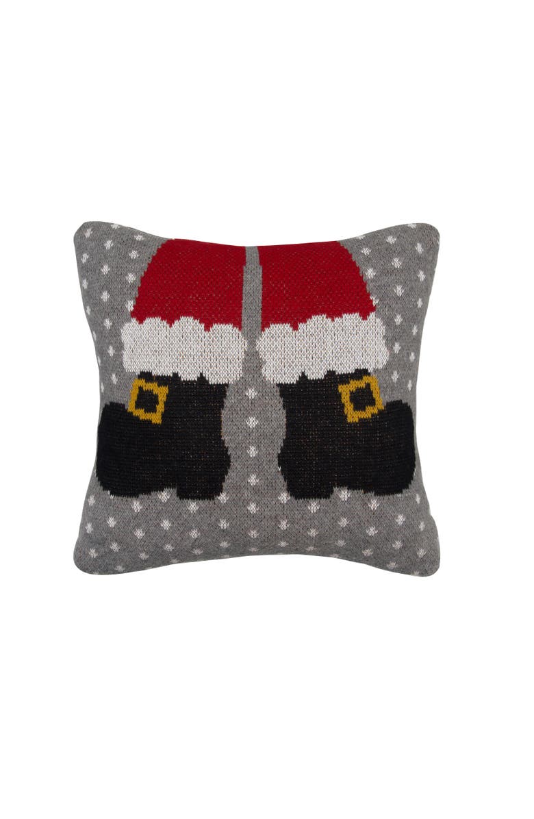 C&F Home Santa Shoes Christmas Pillow, Main, color, Grey