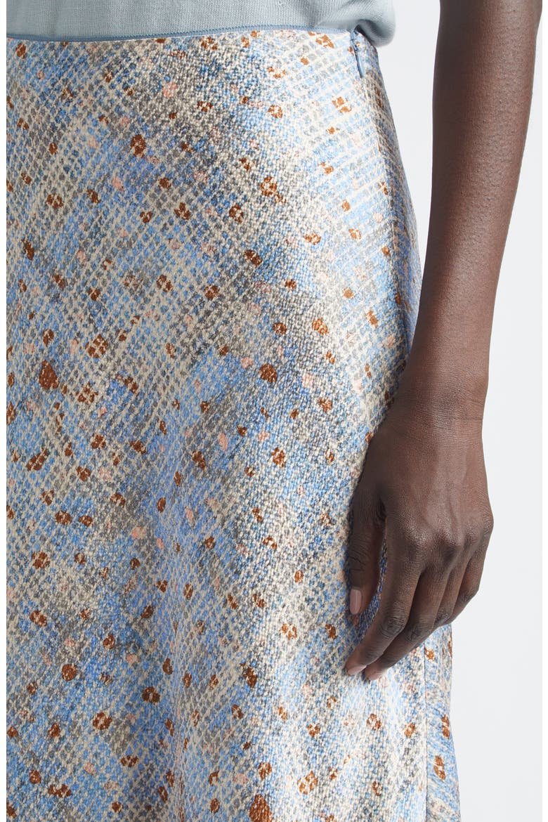 Bias Cut Stretch Silk A-Line Maxi Skirt, Alternate, color, BLUE OASIS MULTI