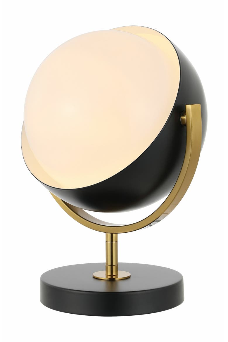 Orion Vintage Classic Metal/Acrylic Adjustable Orb LED Floor Spotlight, Main, color, Black/Brass Gold