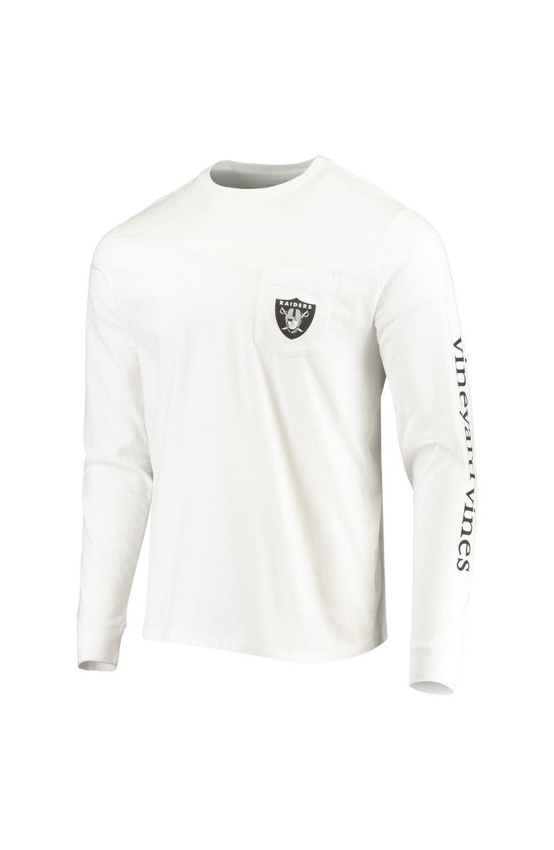 vineyard vines Men's Vineyard Vines White Las Vegas Raiders Whale Helmet Long Sleeve T-Shirt, Alternate, color, 