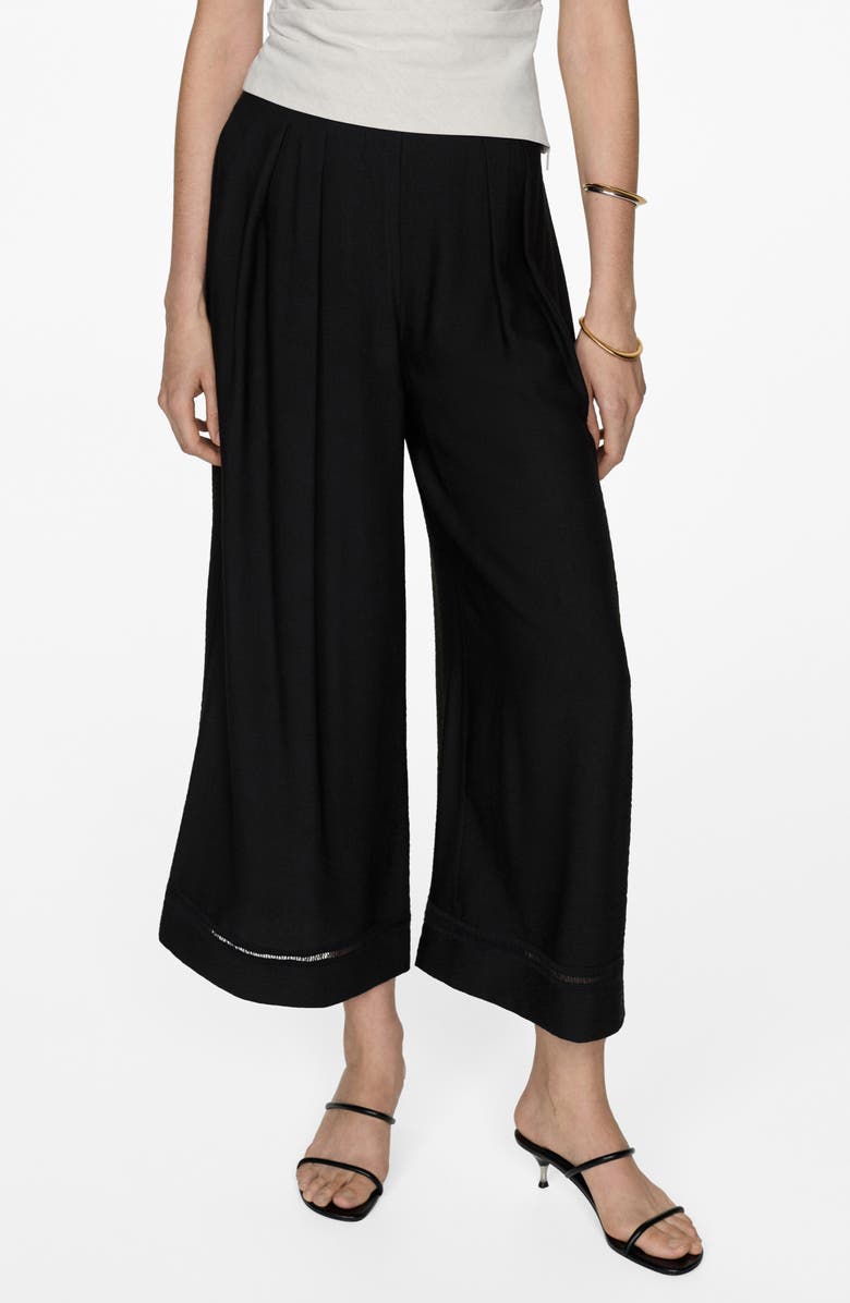MANGO Wide Leg Crop Pants, Main, color,