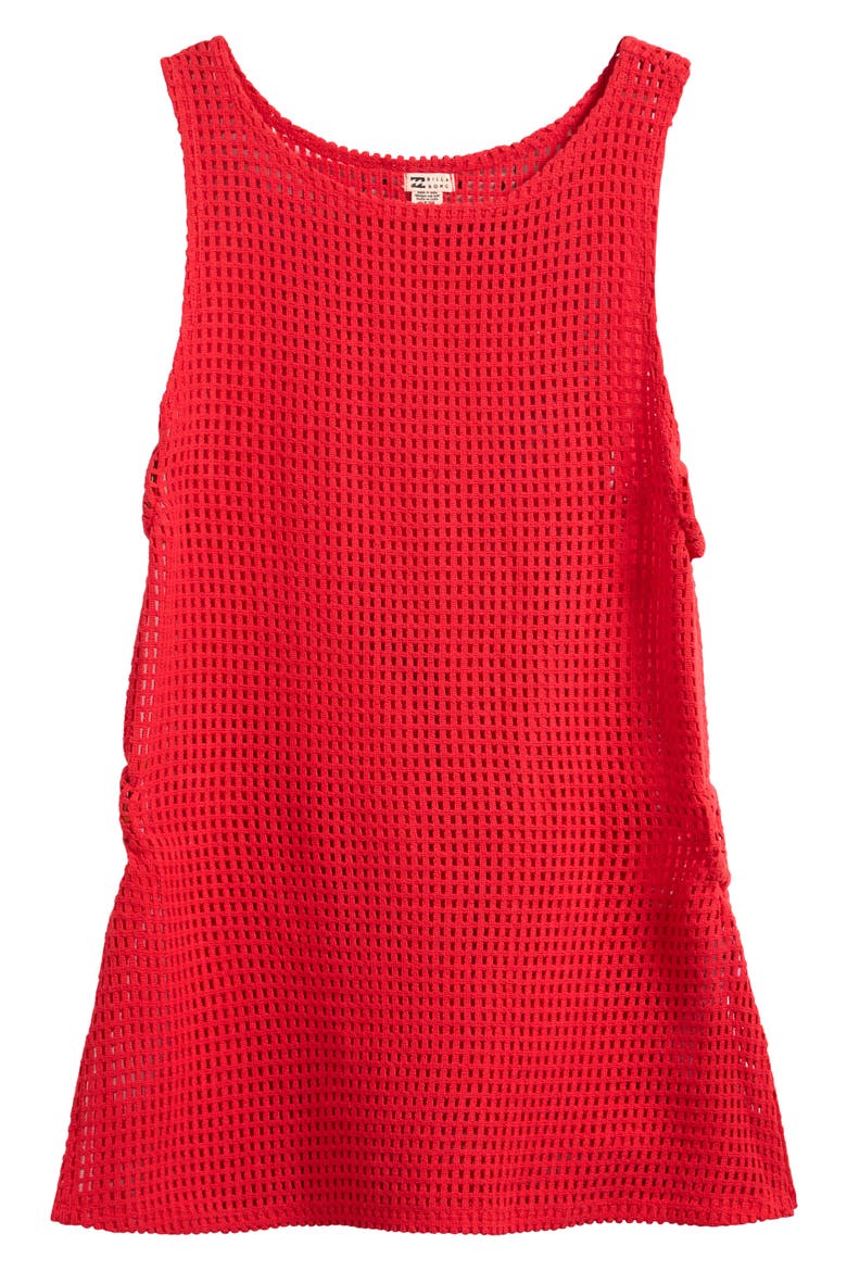 Rising Tides Open Stitch Cover-Up Dress, Alternate, color, FIESTA RED