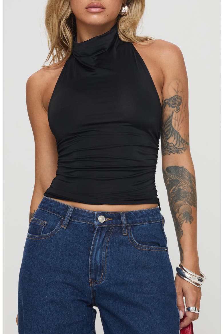 Giggle Sleeveless Cowl Neck Top, Main, color, BLACK