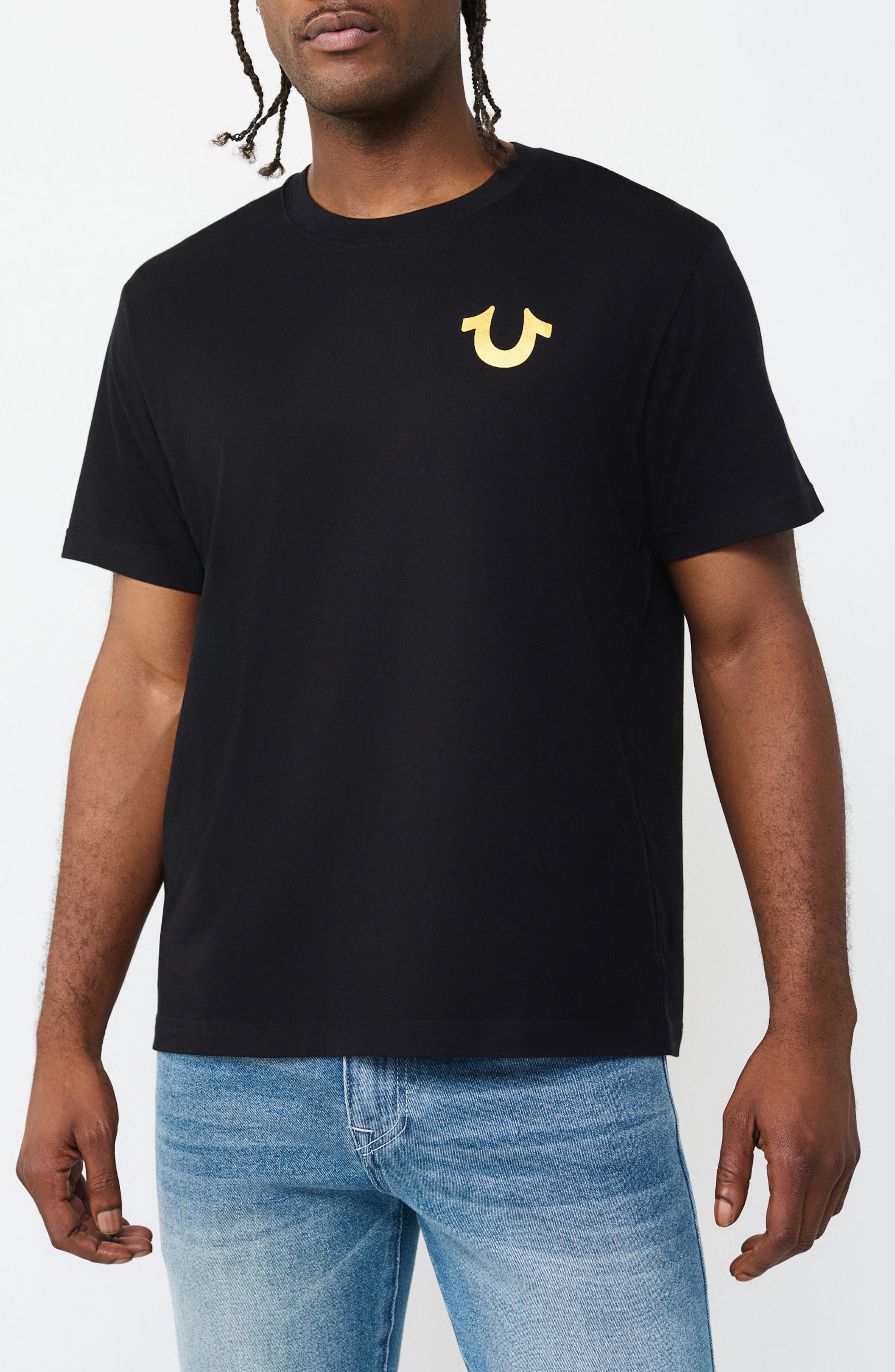 True Religion Marker Script Buddha Graphic T-Shirt