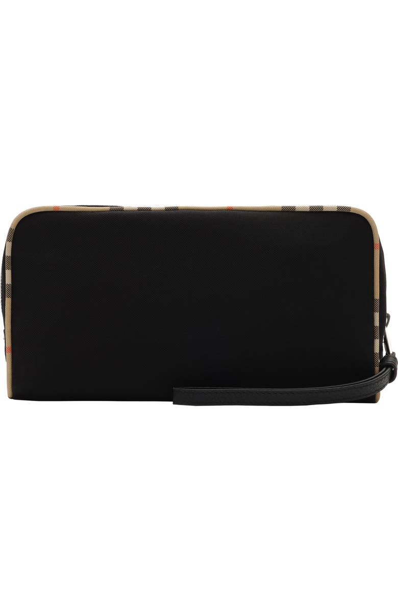 Burberry Medium Check Trim Travel Pouch, Alternate, color, Black